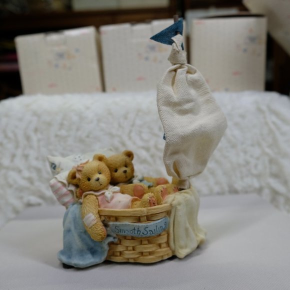 Cherished Teddies Smooth Sailing Wind Up Music Figurine Sailboat Vintage 1993 - Picture 2 of 10